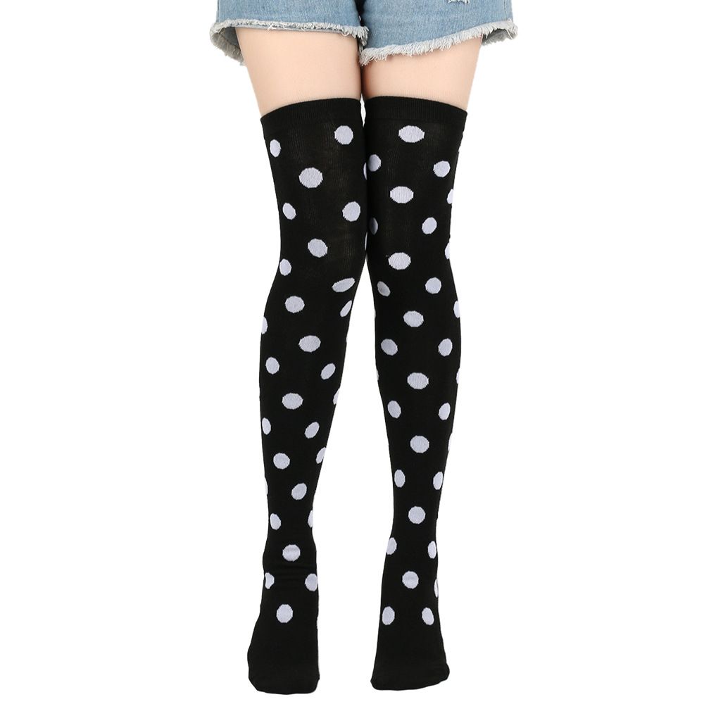 Unisex Christmas dress up stockings holiday masquerade dress up props COS ladybug polka dot knee high socks stockings_maomaolike.com