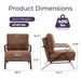Mid-Century Modern Chair Upholstered Lounge Arm Chair With Iron Frame And Thicker Cushion For Living Room, Reading, Balcony,Brown_maomaolike.com