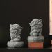 Green Sandstone Chinese Style Lion Awakening Wealth And Treasure Pair Of Table Tea Pets Home Entrance Office Festive_maomaolike.com
