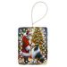 Collie And Santa Claus Porcelain Ornament Christmas Tree Hanging Decorations For Home Christmas Holiday, Rectangle, Gift, Multicolor_maomaolike.com