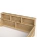 A Full-sized Wooden Floor Bed With A Fence-style Guardrail, Featuring A Side Storage Decorative Function, And Its Color Is Natural_maomaolike.com