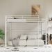 Metal Loft Bed Twin Size, Loft Bed Frame With Safety Guard Rails & Flat Ladder, Twin Loft Bed For Kids Teens Adults, White_maomaolike.com