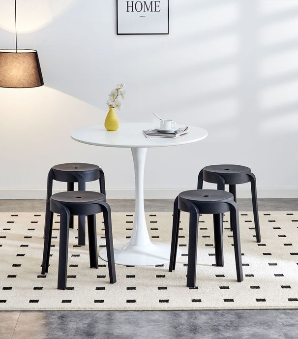 6 Pack Stackable Classroom Stools Plastic Stools Nesting Stools Colorful Round Stools Indoor Outdoor Flexible Seating Decorative Stools Chairs For Home Office School Classroom Black_maomaolike.com