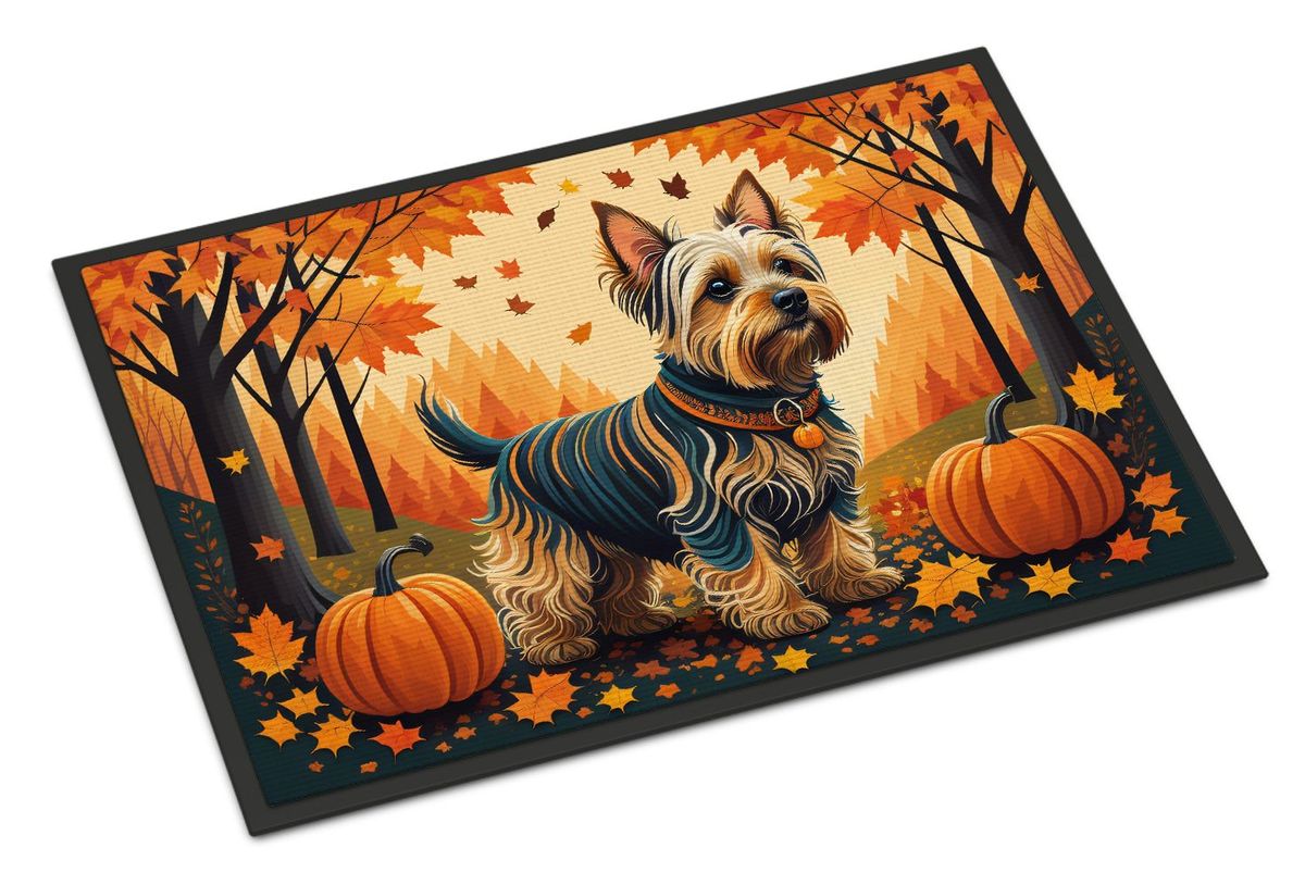 Silky Terrier Fall Doormat Front Door Mat Indoor Outdoor Rugs For Entryway, Non Slip Washable Low Pile, 24H X 36W_maomaolike.com