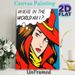 Pop Art Confused Lady Painting Poster, Bold Retro Comic Style Poster, Eye-catching Stylized Lady With "Where In The World Am I?" Thought Bubble, Ideal_maomaolike.com