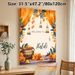 Haldi Ceremony Welcome Painting Poster, Warm Orange Floral & Traditional Motif Watercolor Poster, Festive Welcome Decor Ideal For Haldi Ceremony And_maomaolike.com