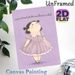 Cute Chubby Cartoon Girl Painting Poster, Soft Purple-toned Whimsical Poster, Warm Playful Artwork Of Girl In Striped Dress, Ideal Decor For Bedroom_maomaolike.com