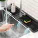 Modern Kitchen Sink With A Foldable Splash Guard Featuring A 7° Inclined Design For Drainage. The Mat Has A Water‑repellent Texture On The Surface, Wi_maomaolike.com