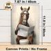Funny Horse On Toilet Painting Poster, Whimsical Cartoon-style Poster, Humorous Quirky Design With Horse Wearing Glasses Reading Newspaper, Ideal For_maomaolike.com
