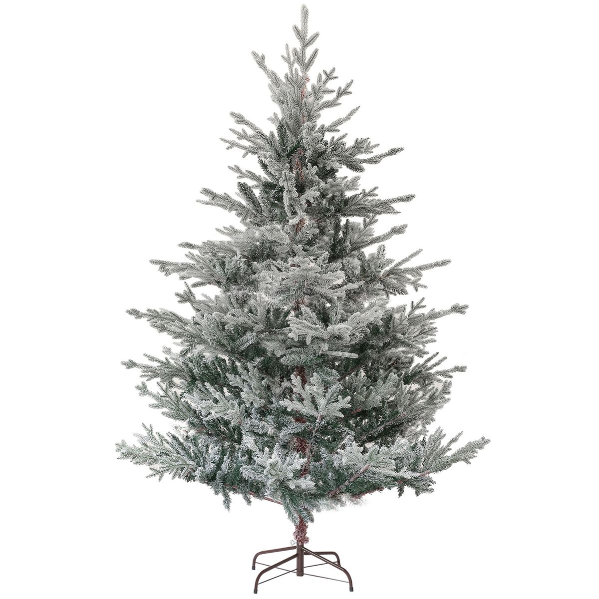 6ft Nordic Pine Artificial Christmas Tree With 795 Snow Flocked Tips, Foldable Metal Stand, Easy Assembly, Hinged Xmas Tree For Home Office Holiday_maomaolike.com