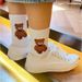 Socks Korean socks cute bear mid waist women's socks kiki women's cotton socks couple style girls college style men_maomaolike.com