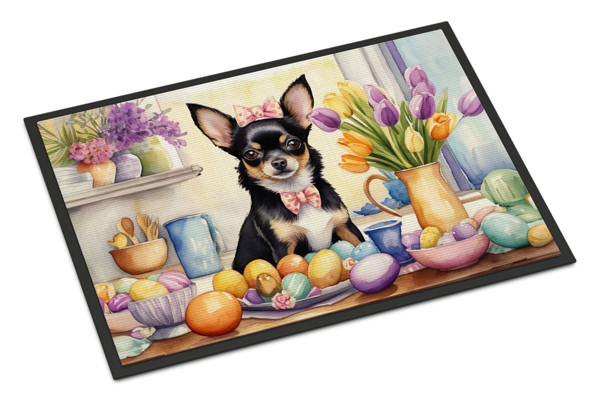 Decorating Easter Chihuahua Doormat Front Door Mat Indoor Outdoor Rugs For Entryway, Non Slip Washable Low Pile, 24H X 36W_maomaolike.com