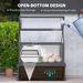 Raised Garden Flower Bed Kit With Greenhouse, Wooden Cold Frame Planter, 35.5" X 22.5" X 38.25", Gray_maomaolike.com