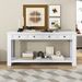 Console Table/Sofa Table With Storage Drawers And Bottom Shelf For Entryway Hallway_maomaolike.com