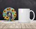 Afghan Hound In Sunflowers Large Sandstone Coasters Pack Of 4 Absorbent Round Coasters Decor Gifts For Men Or Women, 4 In, Multicolor_maomaolike.com