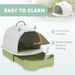 Covered Cat Litter Box With Lid, Scoop, Deodorizing Bags For Odor Control, Privacy, Easy To Clean, Green_maomaolike.com