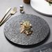 Solid Color Rock Pattern Ceramic Western Flat Round Cake Steak Japanese Restaurant Plate_maomaolike.com