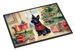 Scottish Terrier Cozy Christmas Doormat Front Door Mat Indoor Outdoor Rugs For Entryway, Non Slip Washable Low Pile, 24H X 36W_maomaolike.com