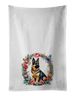 German Shepherd And Flowers Kitchen Towel Set Of 2 White Dish Towels Decorative Bathroom Hand Towel For Hand, Face, Hair, Yoga, Tea, Dishcloth, 19 X 28", White_maomaolike.com