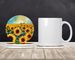 Kansas Sunflowers In Watercolor Large Sandstone Coasters Pack Of 4 Absorbent Round Coasters Decor Gifts For Men Or Women, 4 In, Multicolor_maomaolike.com
