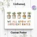 Potted Succulents Themed Painting Poster, Pastel Watercolor Style Potted Plants Poster, Inspirational Individual Growth Message Decor For Office_maomaolike.com
