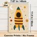 Space Rocket Painting Poster, Vintage Minimalist Warm-toned Rocket With Moon, Shooting Stars & Planets Poster, Whimsical Space-themed Decor, Ideal For_maomaolike.com