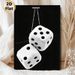 Fuzzy Dice Painting Poster, Monochrome Retro Hanging Fluffy Dice Poster, Nostalgic Stylish Decor Ideal For Home, Game Room, Garage_maomaolike.com