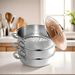 SOGA 2X 3 Tier 30cm Heavy Duty Stainless Steel Food Steamer With Glass Lid_maomaolike.com