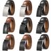 HOT 3.5cm Width HIgh Quality Second Layer Cow Leather Belt For Men Business Metal Automatic Buckle Ratchet Black Brown_maomaolike.com