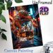 Whiskey Hand In Night City Painting Poster, Vibrant Cyberpunk-style Poster, Glowing Urban Alley Scene With Adorned Hand Holding Whiskey Glass_maomaolike.com