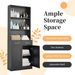 Bathroom Storage Cabinet, Cabinet With Two Doors And Drawers, Adjustable Shelf, Three-layer Open Shelf, MDF Board_maomaolike.com