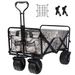 Collapsible Heavy Duty Beach Wagon Cart Outdoor Folding Utility Camping Garden Beach Cart With Universal Wheels Adjustable Handle Shopping_maomaolike.com