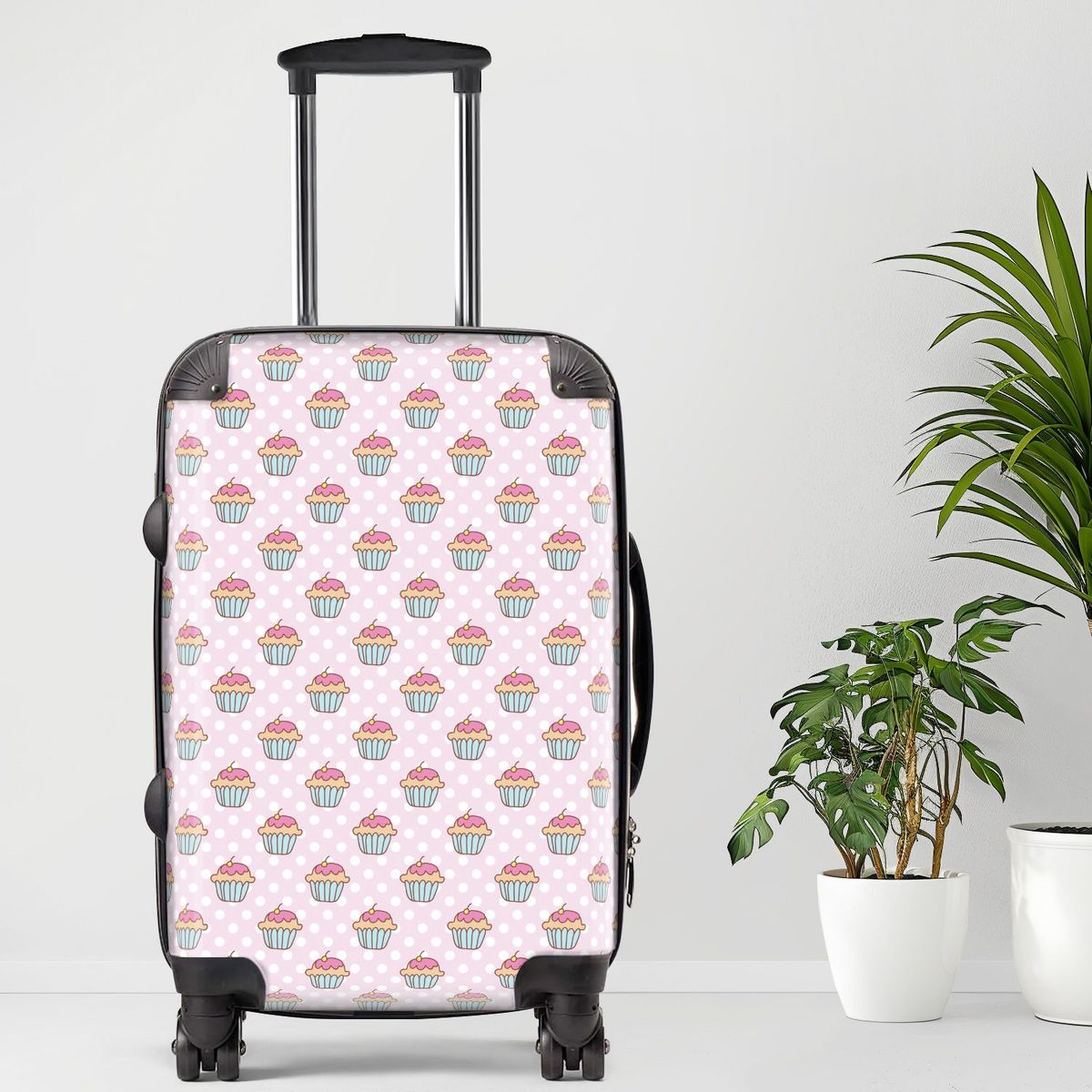 Cupcake Luggage, 20/24/28 Inch Luggage, Carry-On, Custom Luggage, Luggage Set, Suitcase, Travel, Vacation, Cabin Suitcase, Custom Suitcase, Personalized Luggage_maomaolike.com