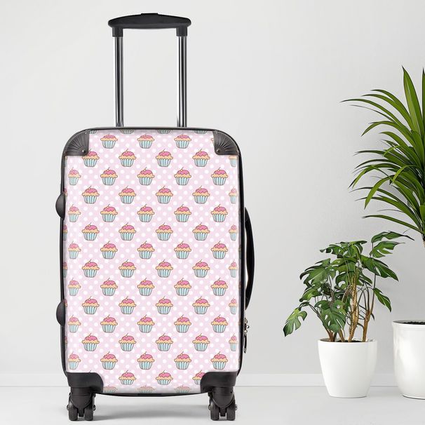 Cupcake Luggage, 20/24/28 Inch Luggage, Carry-On, Custom Luggage, Luggage Set, Suitcase, Travel, Vacation, Cabin Suitcase, Custom Suitcase, Personalized Luggage_maomaolike.com