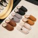 Winter Warm Men House Non Slip Soft Shoes Comfortable Flat Heel Home Indoor Plush Slippers Bedroom Female Shoes_maomaolike.com