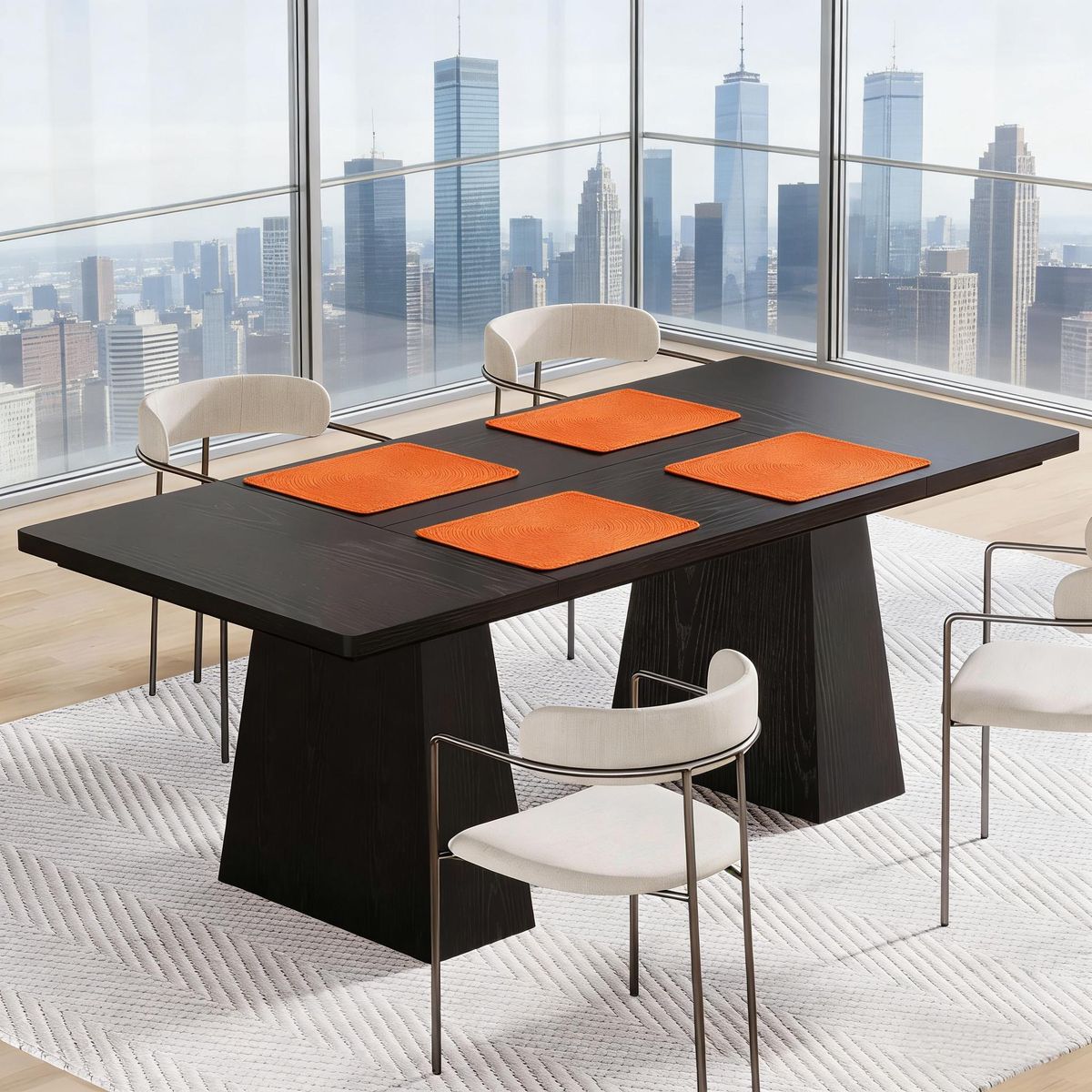 Dining Table, Farmhouse Wood Kitchen Table For 6 People_maomaolike.com