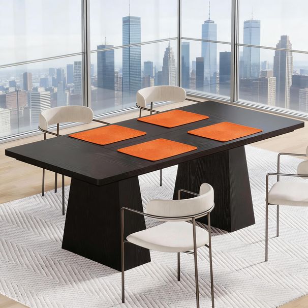 Dining Table, Farmhouse Wood Kitchen Table For 6 People_maomaolike.com