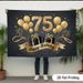 Black Golden 75th Birthday Party Banner - 2D Flat Polyester Backdrop, Wall Hanging Photo Props, Party Decor_maomaolike.com