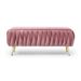 Oval Storage Bench With Gold Legs,Velvet Fabric ,Woven,Upholstered Ottoman Storage Benches For Bedroom End Of Bed,Sherpa Fabric Bench For Living Room,Dining Room,Entryway,Bed Side,Pink,5 Colors_maomaolike.com