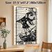 The Fool Tarot Card Painting Poster, Vintage Dictionary Page Style Poster, Black Line Art Tarot Figure With Sun Detail, Ideal For Home, Office And_maomaolike.com