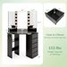 Corner Vanity Desk With 3-Color LED Lighted Mirror And Power Outlet_maomaolike.com