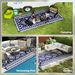 Reversible Outdoor Rug, Waterproof Plastic Straw With Carry Bag, 9 X 18, Blue & White Rhombus Patchwork_maomaolike.com