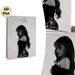 Monochrome Female Portrait Painting Poster, Elegant Black-and-white Portrait With Minimalist Line Art Floral Accents Poster, Sophisticated Wall Decor_maomaolike.com
