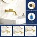 Wall Mount Faucet For Bathroom Sink Or Bathtub, Single Handle 2 Holes Brass Rough-in Valve Included, Brushed Gold_maomaolike.com