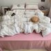 Wholesale INS Japanese Simple Retro Pure Four-Piece Nordic Style Full Yarn-Dyed Jacquard Washed Cotton 4-Piece Set_maomaolike.com