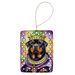 Rottweiler King Of Mardi Gras Porcelain Ornament Christmas Tree Hanging Decorations For Home Christmas Holiday, Rectangle, Gift, Multicolor_maomaolike.com