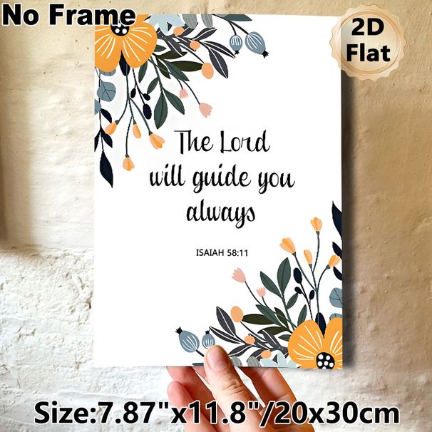 Bible Verse Painting Poster, Soft-toned Floral Framed Scripture Poster, Inspirational Religious Quote Suitable For Living Room, Bedroom And Prayer_maomaolike.com