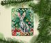 Cornish Rex Cat By The Christmas Tree Porcelain Ornament Christmas Tree Hanging Decorations For Home Christmas Holiday, Rectangle, Gift, Multicolor_maomaolike.com