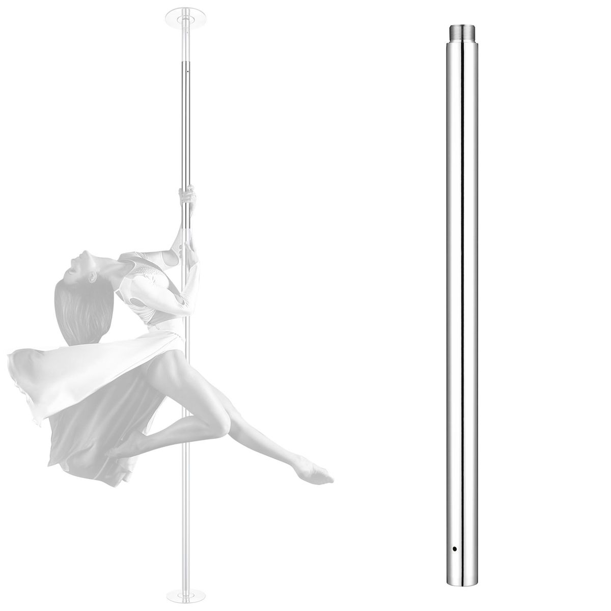 Dance Pole Extension, Silver, 500mm_maomaolike.com