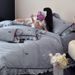 1 French Style 100S Long Staple Cotton Four-Piece Set Romantic Bow Embroidery Ruffle Edge Duvet Cover All-Cotton Bedding_maomaolike.com